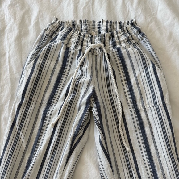 Roxy Blue and White Striped Pants - Picture 2 of 7